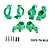 GPM Aluminium Front Steering Hubs, Hub Carriers (C-Hubs) and Rear Hubs Set - Green TXMS192122N-G
