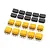 A set of ten MR30 male and female electrical connectors with protective black plastic covers arranged on a white background.