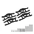A set of four black aluminium lower suspension arms for a Traxxas Maxx RC car, including mounting hardware, screws, and hinge pins on a white background.