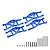 A set of four blue anodized aluminium suspension arms for Traxxas Maxx, including mounting hardware, pins, and screws on a white background.