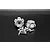 Two silver aluminium wheel hex hubs with a DOT design and a set of matching metal socket head screws on a black background.