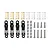 A set of four black GPM Racing aluminium adjustable RC shock absorbers with extra springs, mounting hardware, and screws on a white background.