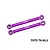 Two purple anodized aluminium steering toe links from GPM Racing with silver ball joints at each end, set against a white background.
