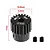 A black GPM Racing 20T 0.5 module pinion gear with dimension annotations and two grub screws on a white background.