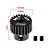 GPM Racing 23T 0.5 module pinion gear with dimension annotations showing 12.4mm diameter, 11mm height, and 2.2mm shaft hole, plus two grub screws.