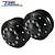 Two black GPM Racing 1/14 scale aluminium front 10-hole RC truck rims with silver hex bolts on a white background.