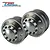 Two silver aluminium 10-hole front rims for 1/14 scale RC trucks, featuring a central hub cap and hex bolt details.