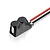 Hobbywing Module D capacitor upgrade unit featuring a black plastic housing with red and black wires attached.