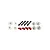 Kyosho RC spare parts set including four black dogbone driveshafts, four red brake calipers, and four silver drilled brake disc rotors.
