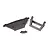 Traxxas front bumper mount and skid plate set for RC vehicles, including two black plastic parts and a set of small metal screws on a white background.