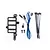 Traxxas Pro Scale lighting components including a black plastic mount, LED lights with wiring, zip ties, and small screws on a white background.
