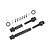 Traxxas centre CVD driveshaft kit including two shafts, two rubber O-rings, two metal pins, and six small black screws on a white background.