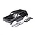 A black Traxxas 1/10 scale Chevrolet Blazer RC body shell with chrome bumpers and black plastic mounting accessories on a white background.