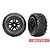 Traxxas 3.8" Sledgehammer Belted Tyres on Black Rims - Glued Wheels 2Pcs 9573