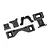 A set of black plastic Traxxas clipless body latch components arranged on a white background.