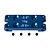 A blue anodized aluminium RC bulkhead with 10g weight and angle markings, accompanied by four small black grub screws.