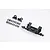 FMS RC body mount set including a main plastic mount, two small brackets, and a collection of black screws on a white background.