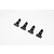 Four black metal FMS 3.5mm shock offset adjustor brackets arranged in a row on a white background.