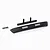 A black RC front bumper set including a bumper, mounting bracket, and six small screws on a white background.