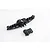 A black plastic RC rear axle housing and its matching differential cover plate isolated on a white background.