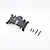 FMS V2 gearbox mount made of black plastic with four included mounting screws on a white background.