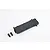 FMS battery box and two small mounting brackets made of black plastic on a white background.