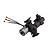 FMS V1 gearbox assembly with an attached Predator motor featuring three wires with bullet connectors against a white background.