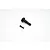 A black metal differential pinion gear and a small threaded grub screw on a white background.