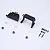 FMS LED control unit mount set including two black plastic brackets, several metal washers, and a set of small black screws.