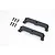 Two black plastic servo mount brackets and six small black metal screws for FMS FCX10 RC crawler.