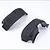 Two black plastic front fender liners for an RC vehicle, shown from a high-angle perspective against a white background.