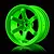 MST 1.9" TE37 (+5 Offset) High Traction Rims 2Pcs - Green 832301G