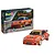 Revell 1/24 scale Porsche 934 RSR Jägermeister model kit box and a fully assembled, painted orange race car model.