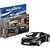Revell 1/24 scale Audi R8 plastic model car kit in its original packaging with a finished black model car displayed in front.
