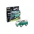 Revell 1/24 scale VW T1 Bus plastic model kit box and a fully assembled green and white model van on a white background.