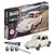 Revell 1/32 scale VW Beetle plastic model starter kit box, including the assembled white model car, glue, paint pots, and a paintbrush.