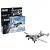 Revell 1/48 scale Beechcraft Model 18 model aircraft kit, showing the box packaging with included paints and brush, and a fully assembled model plane.