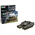 Revell 1/35 scale Leopard 2 A6M+ tank model kit box and a fully assembled, painted model tank on a white background.