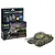 Revell 1/72 scale T-34/85 tank model kit box and a fully assembled, painted model tank.
