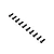 A set of ten black button head screws arranged in a diagonal line against a white background.