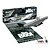 Revell 1/144 Das Boot U96 submarine model kit, including the box, assembled model on a stand, a movie poster, paints, and a brush.
