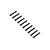 A set of ten black metal cap head screws arranged in a diagonal line against a white background.