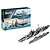 Revell 1/700 scale Pacific Warriors model kit box featuring USS Fletcher and USS Indianapolis, with assembled and painted models displayed in front.