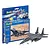 Revell 1/144 scale F-15E Strike Eagle plastic model kit in blister packaging with a fully assembled and painted model aircraft displayed in front.