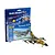Revell 1/144 scale Tornado ECR plastic model starter kit, including the assembled model aircraft with tiger stripe livery, paint pots, glue, and brush.