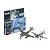 Revell 1/72 scale Me262 and P-51B Mustang model kit packaging with two fully assembled and painted model aircraft displayed in front.