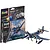 Revell 1/72 scale Vought F4U-4 Corsair model kit box and a fully assembled, painted model aircraft on a white background.