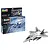 Revell 1/72 scale Lockheed Martin F-22A Raptor model kit box and a fully assembled, painted model aircraft on a white background.
