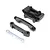 Losi 22S Sprint pivot set including a black plastic bulkhead, two black plastic suspension arms, and a silver metal plate.