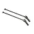 Two black metal universal driveshafts for an RC vehicle, shown against a plain white background.